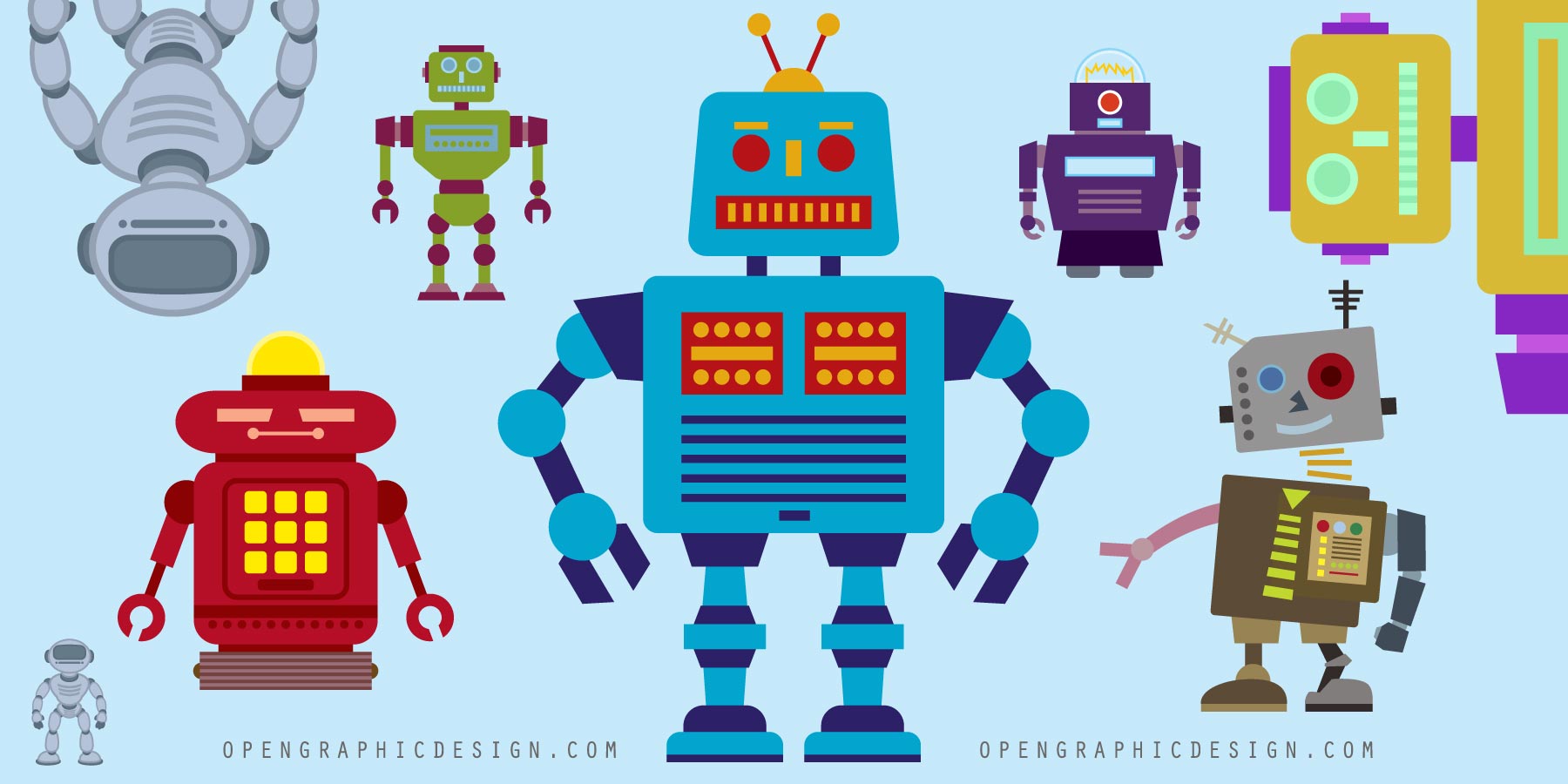 1800x900 Free Retro Robot Toys In Scalable Vector Art Opengraphicdesign