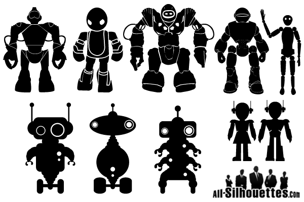 600x400 Free Vector Robot Silhouettes