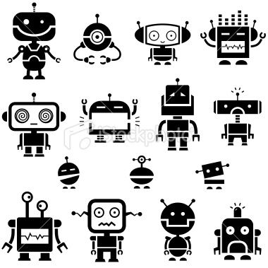 380x379 Simple Robot Symbols Robot Illustration In Robots