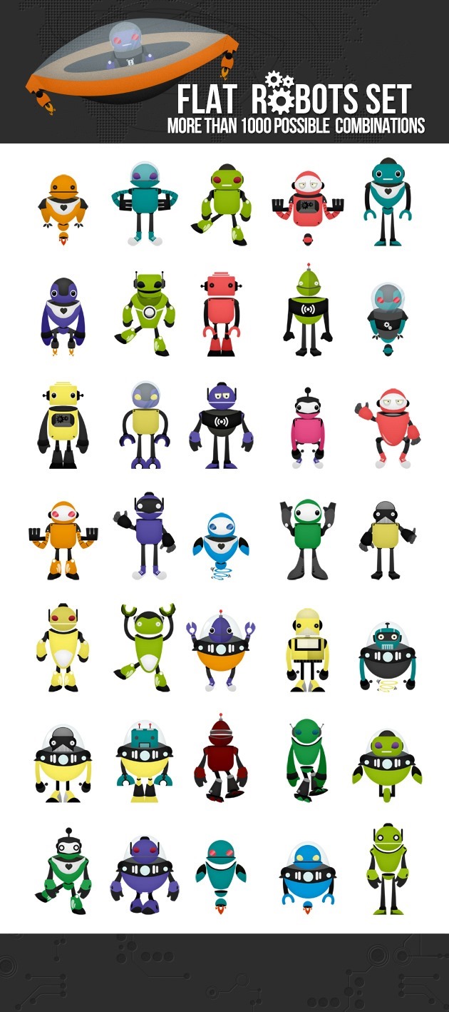 630x1418 Robot Vector Pack Free Robot Characters !