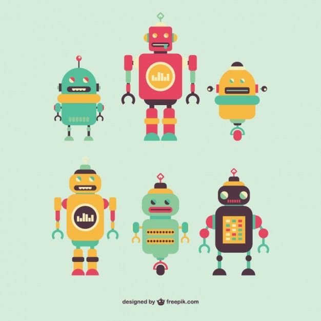 626x626 Vector Robot Vector Robot Retro Robots Set Free Vector Best
