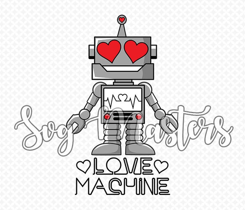 794x681 Love Machine Robot Vector Digital Clipart Etsy