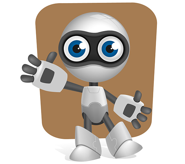 594x528 Robot Vector Character With Glossy Effects