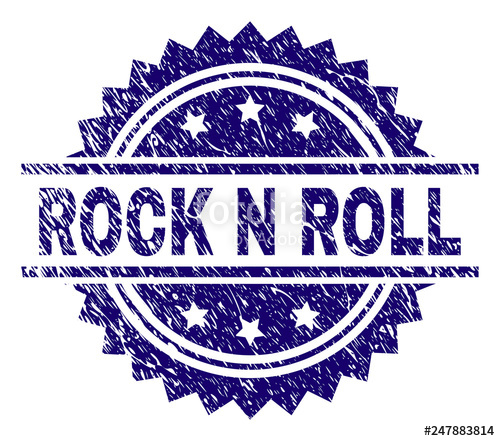 500x441 Rock N Roll Stamp Seal Watermark With Distress Style Blue Vector