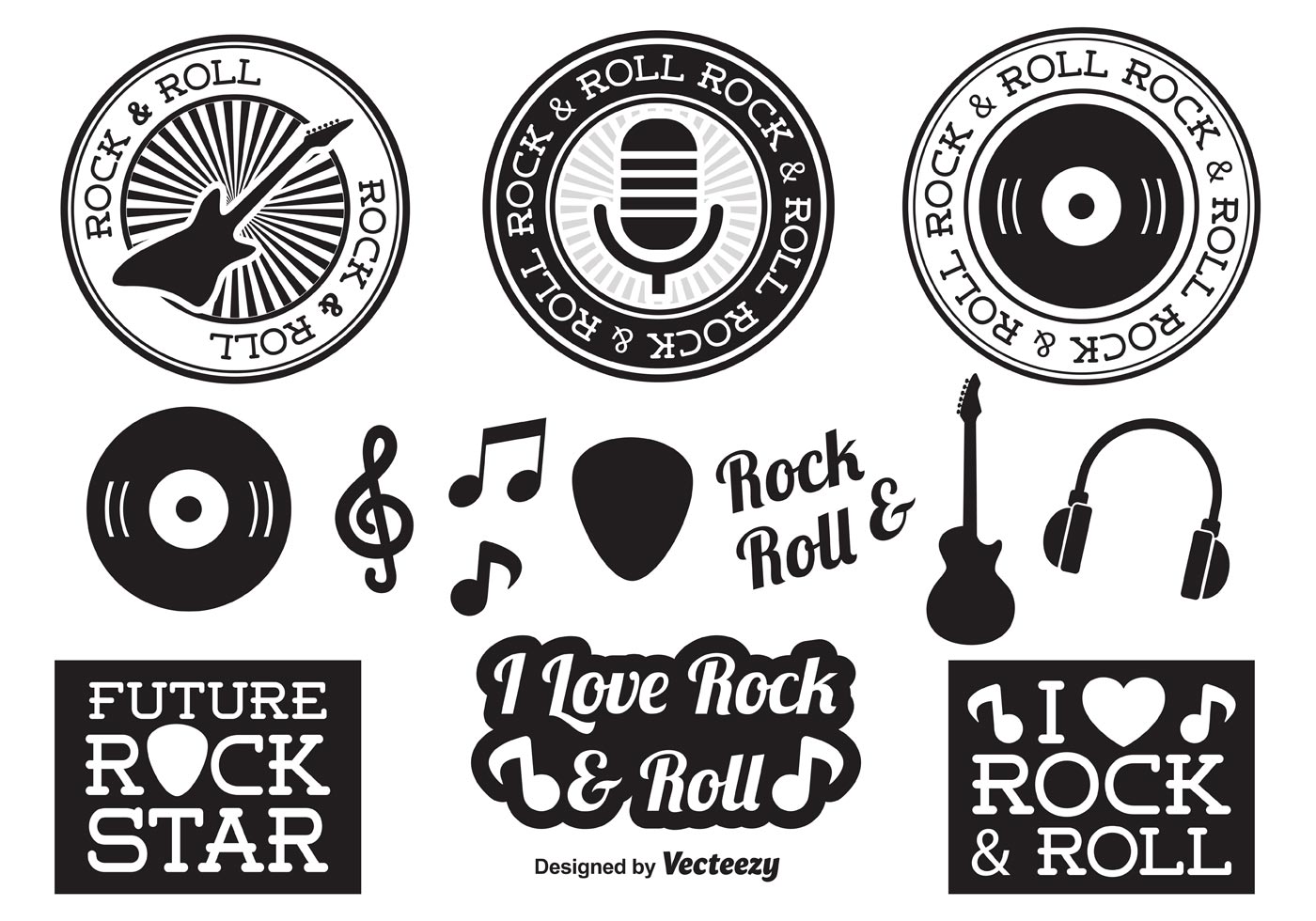 1400x980 Rock And Roll Free Vector Art