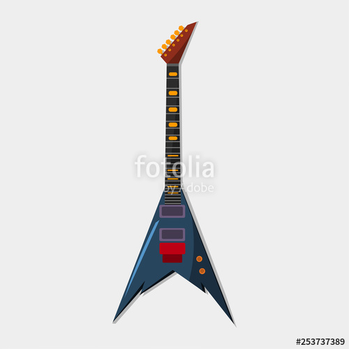 500x500 Blue Electric Rock Guitar Vector Illustration Stock Image