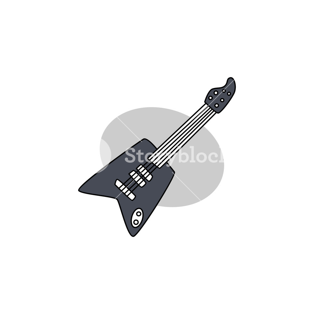 1000x1000 Rock Guitar Instrument Acoustic Electric Theme Vector Royalty Free