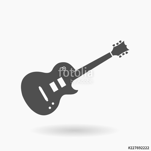 500x500 Electric Rock Guitar Vector Icon Illustration Stock Photo