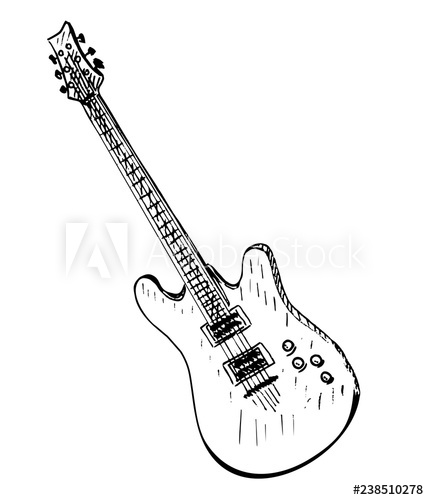 429x500 Electric Guitar Vector Illustration Rock Music Instrument Vector