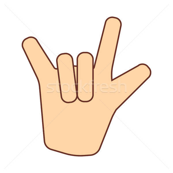600x600 Rock Hand Icon Vector Illustration Pavel Konovalov