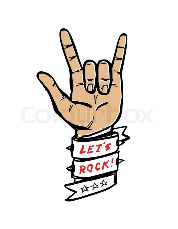 622x800 Vector Illustration Of Rock Hand Logo Stock Vector Colourbox