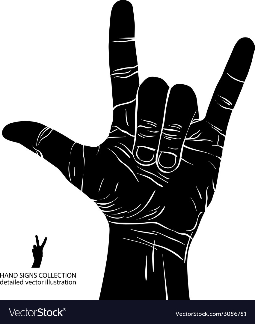 851x1080 Rock N Roll Hand Silhouette