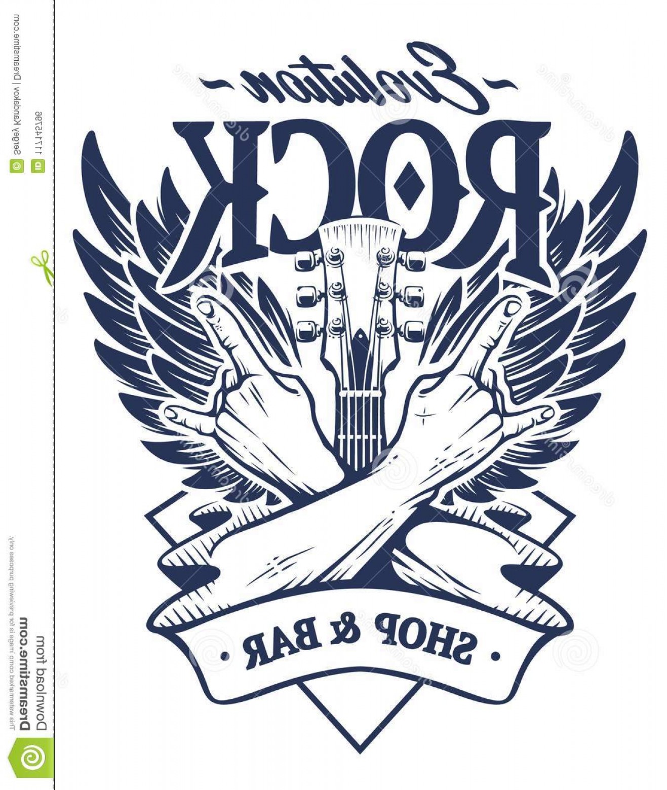 1317x1560 Vector Emblem Crossed Hands Sign Rock N Roll Gesture Guitar Neck