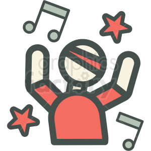 300x300 Rock N Roll Head Banger Vector Icon Image Clipart Royalty Free