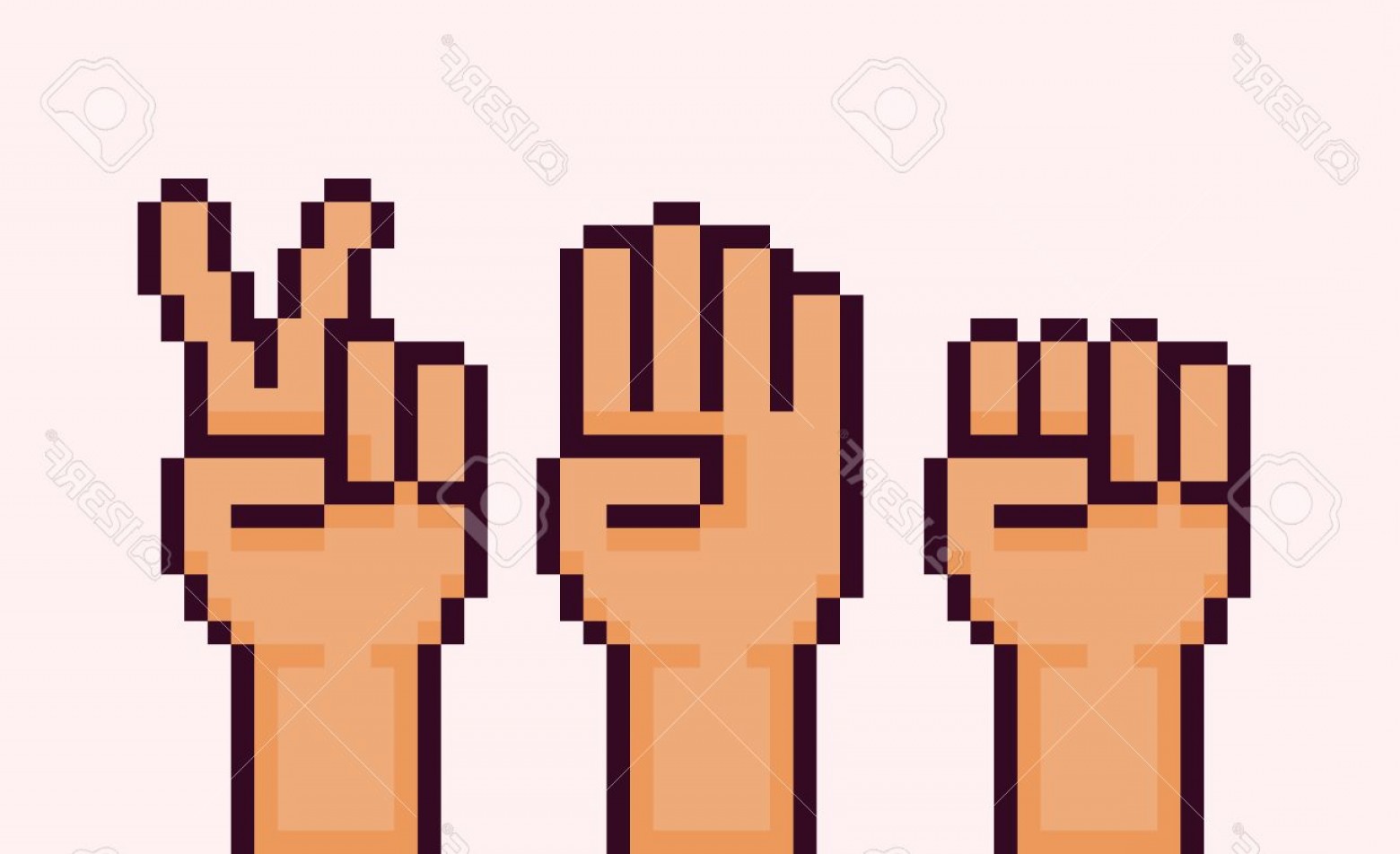 Photostock Vector Pixel Art Hands Showing Rock Paper Scissors Game 1560x952 Photostock Vector Pixel Art Hands Showing Rock Paper Scissors Game