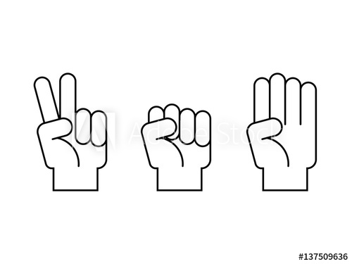 Rock, Paper, Scissors, Vector Illustration 500x375 Rock, Paper, Scissors, Vector Illustration