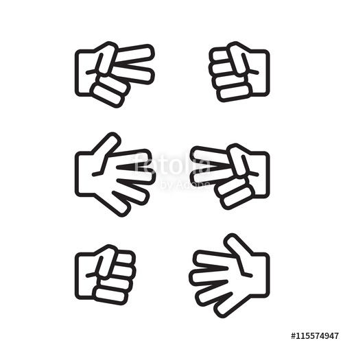 Rock Paper Scissors Black And White Icon Stock Image And Royalty 500x500 Rock Paper Scissors Black And White Icon Stock Image And Royalty