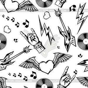 300x300 Rock And Roll Music Seamless Pattern