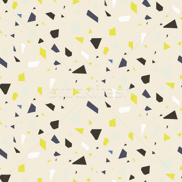 600x600 Seamless Terrazzo Floor Rock Vector Pattern Vector Illustration