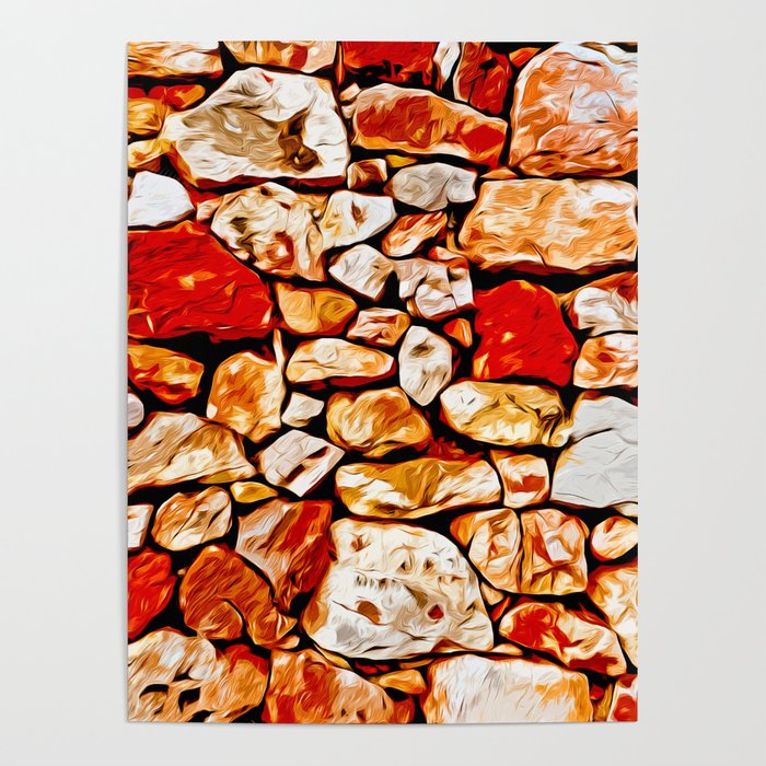 700x700 Rock Stone Wall Pattern Vector Art Poster