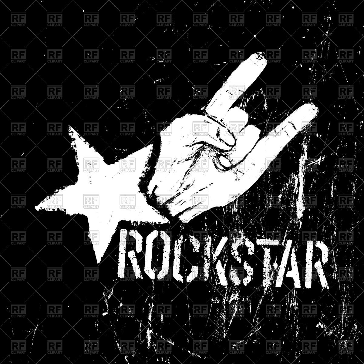 Grunge Rock Star Symbol Of The Horns Gesture Vector Image 1200x1200 Grunge Rock Star Symbol Of The Horns Gesture Vector Image