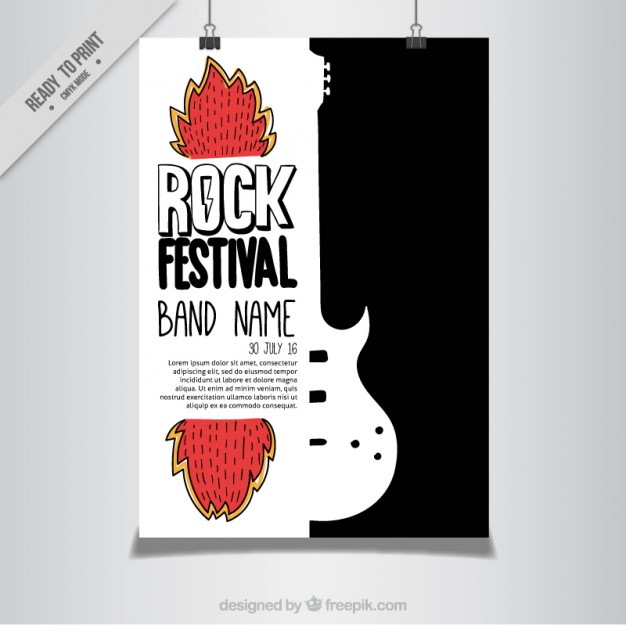 Modern Rock Festival Poster Vector Free Download 626x626 Modern Rock Festival Poster Vector Free Download