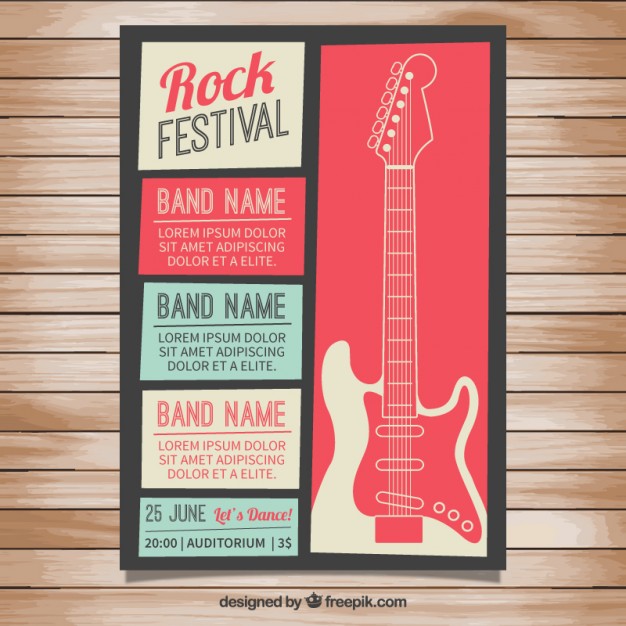 Rock Festival Poster Vector Free Download 626x626 Rock Festival Poster Vector Free Download