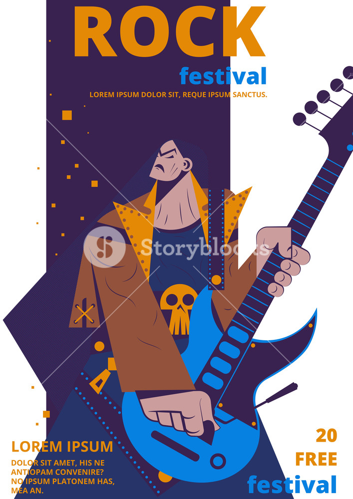 Rock Music Festival Poster Vector Illustration Rocker Concert 707x1000 Rock Music Festival Poster Vector Illustration Rocker Concert