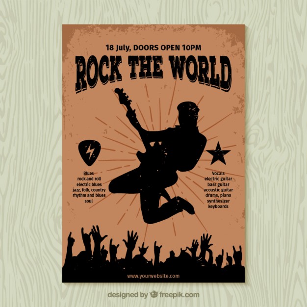 Rock The World Poster Vector Premium Download 626x626 Rock The World Poster Vector Premium Download