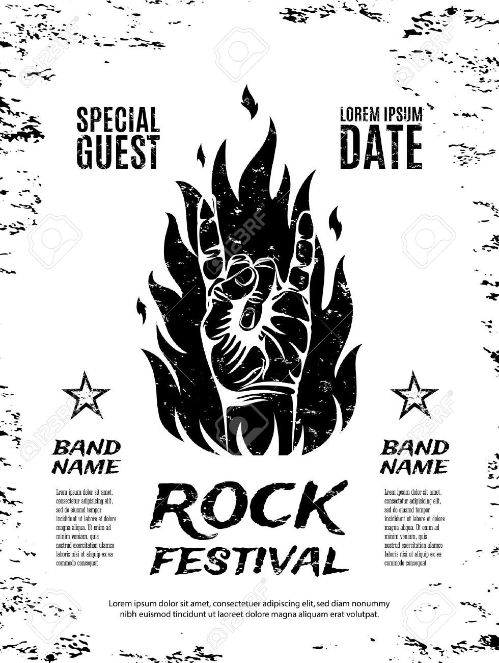 Stock Vector In Poster Rock Festivals, Festival Posters 980x1300 Stock Vector In Poster Rock Festivals, Festival Posters