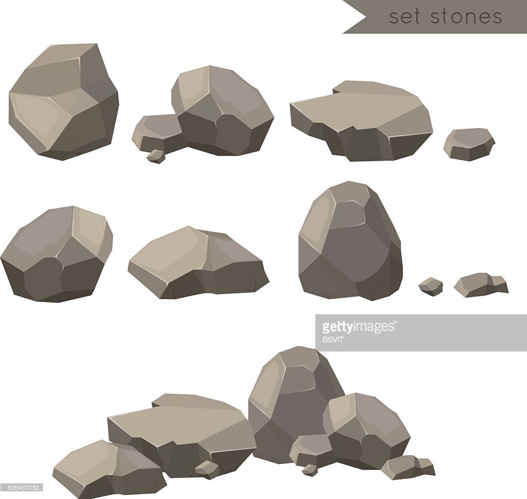 1024x971 Vector Art Rocks And Stones Single Or Piled For Damage