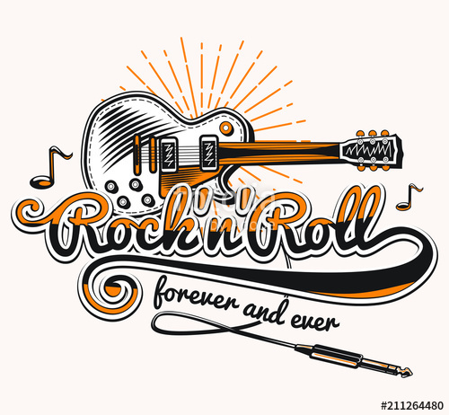500x462 Rock And Roll Guitar Music Emblem Stock Image And Royalty Free