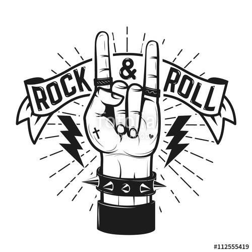 500x500 Rock And Roll Sign Human Hand With Heavy Metal Sign Rock And R