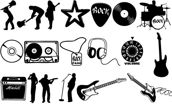 592x359 Rock Vector Set Free Vector In Adobe Illustrator