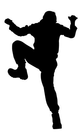 266x450 Young Man Climbing On A Limestone Wall, Rock Wall, Vector