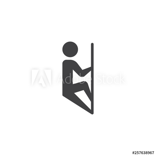 500x500 Climber Man And Climbing Wall Vector Icon Filled Flat Sign
