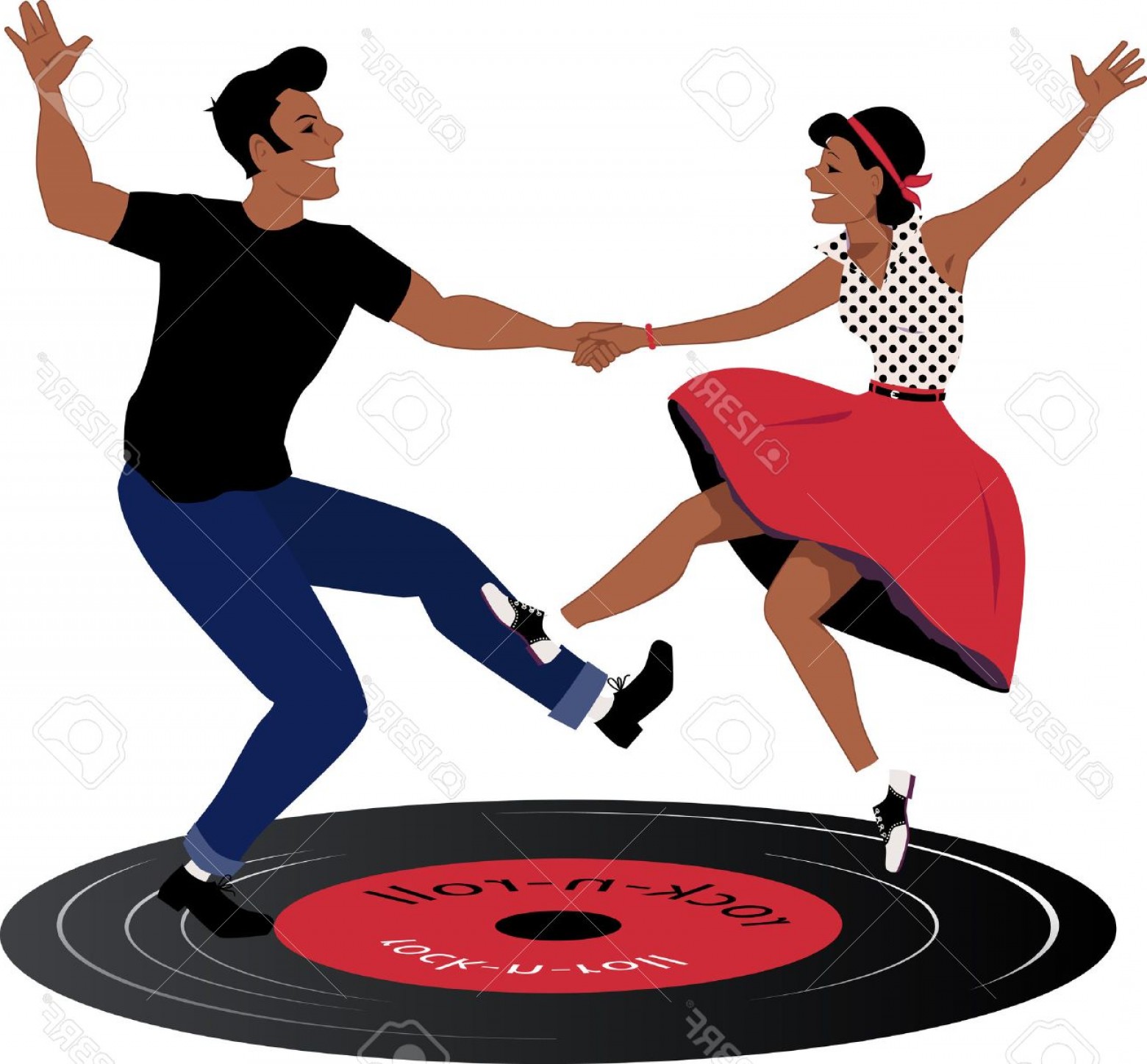 Photostock Vector Rockabilly Couple Dancing On A Vinyl Record 1560x1447 Photostock Vector Rockabilly Couple Dancing On A Vinyl Record