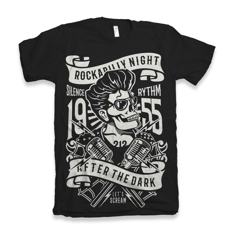 Rockabilly Night T Shirt Design Online 800x800 Rockabilly Night T Shirt Design Online