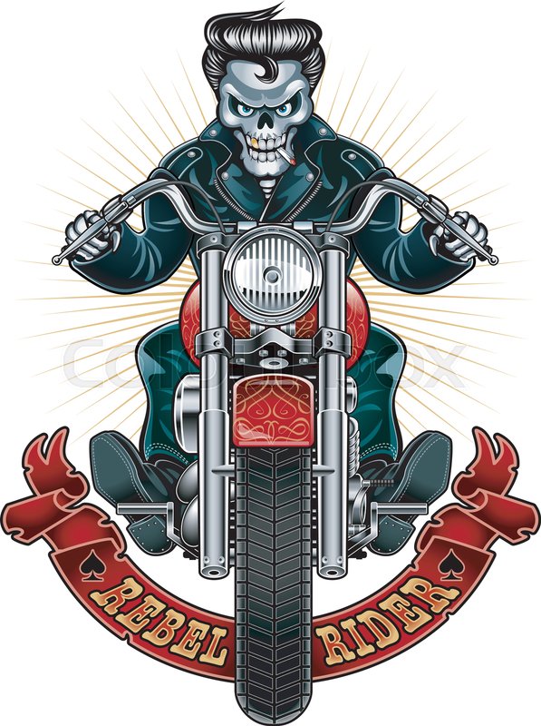 Rockabilly Skeleton Riding Motorcycle Stock Vector Colourbox 597x800 Rockabilly Skeleton Riding Motorcycle Stock Vector Colourbox