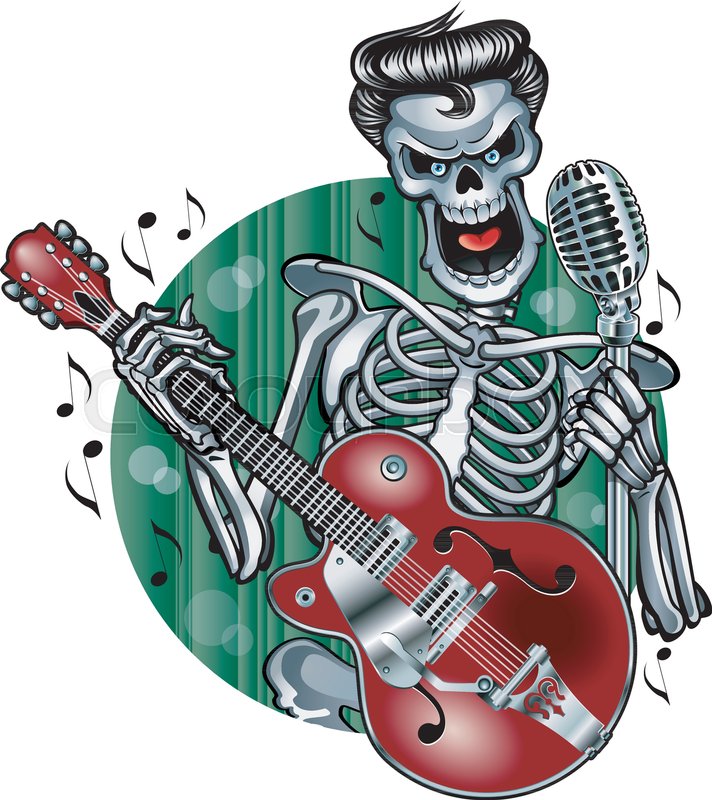 Rockabilly Skeleton Singing And Stock Vector Colourbox 712x800 Rockabilly Skeleton Singing And Stock Vector Colourbox