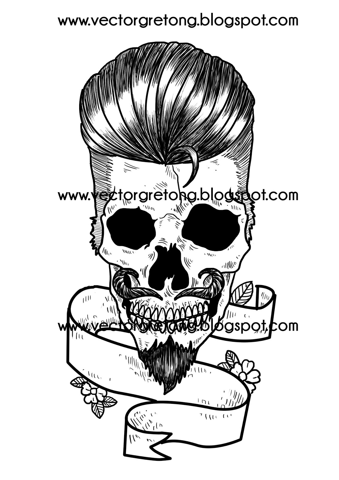 Freevector Free Vector Rockabilly Skull 1131x1600 Freevector Free Vector Rockabilly Skull