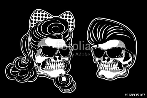 Rockabilly Skulls Stock Image And Royalty Free Vector 500x334 Rockabilly Skulls Stock Image And Royalty Free Vector