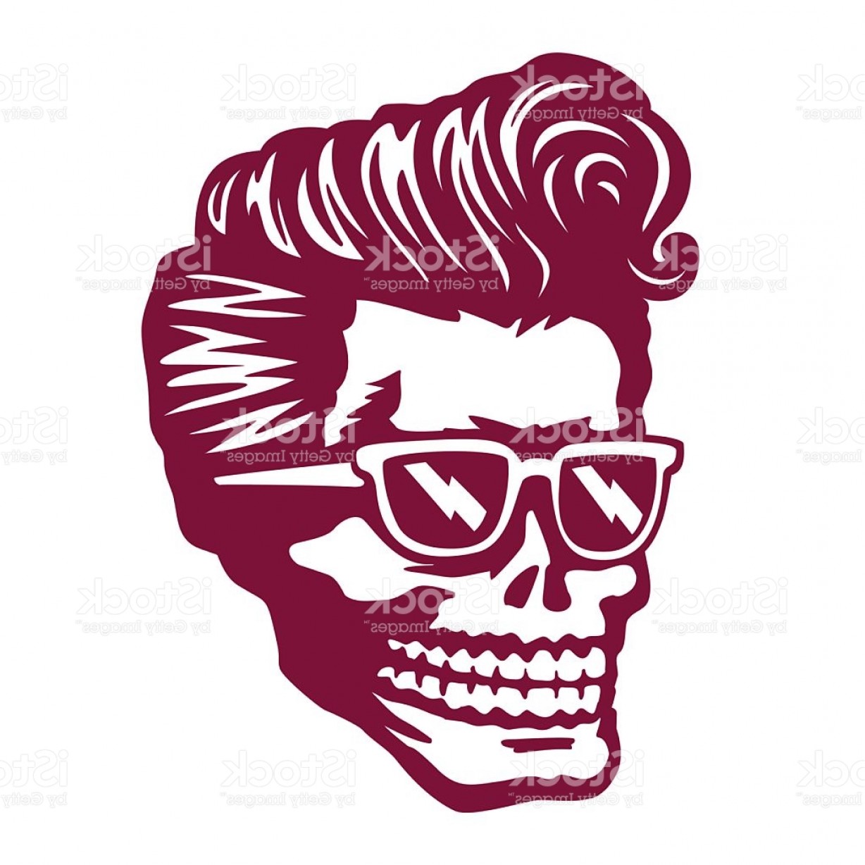 Cool Skull Face With Rockabilly Hairstyle And Sunglasses Vector 1228x1228 Cool Skull Face With Rockabilly Hairstyle And Sunglasses Vector