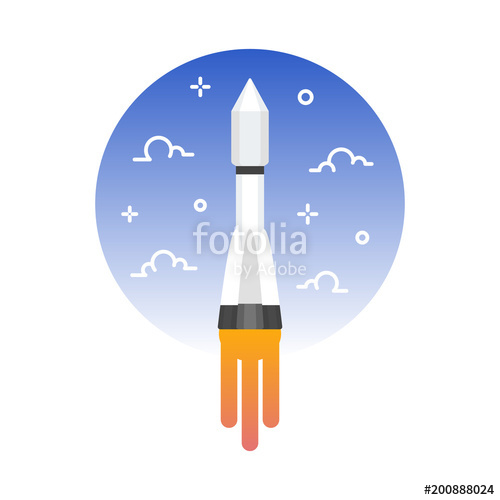 Rocket Launch Vector Illustration Flat Style Stock Image 500x500 Rocket Launch Vector Illustration Flat Style Stock Image