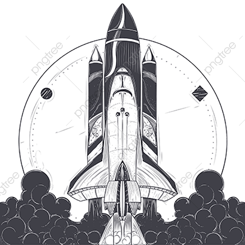 800x800 Space Shuttle With Carrier Rockets Launch Vector, Shuttle