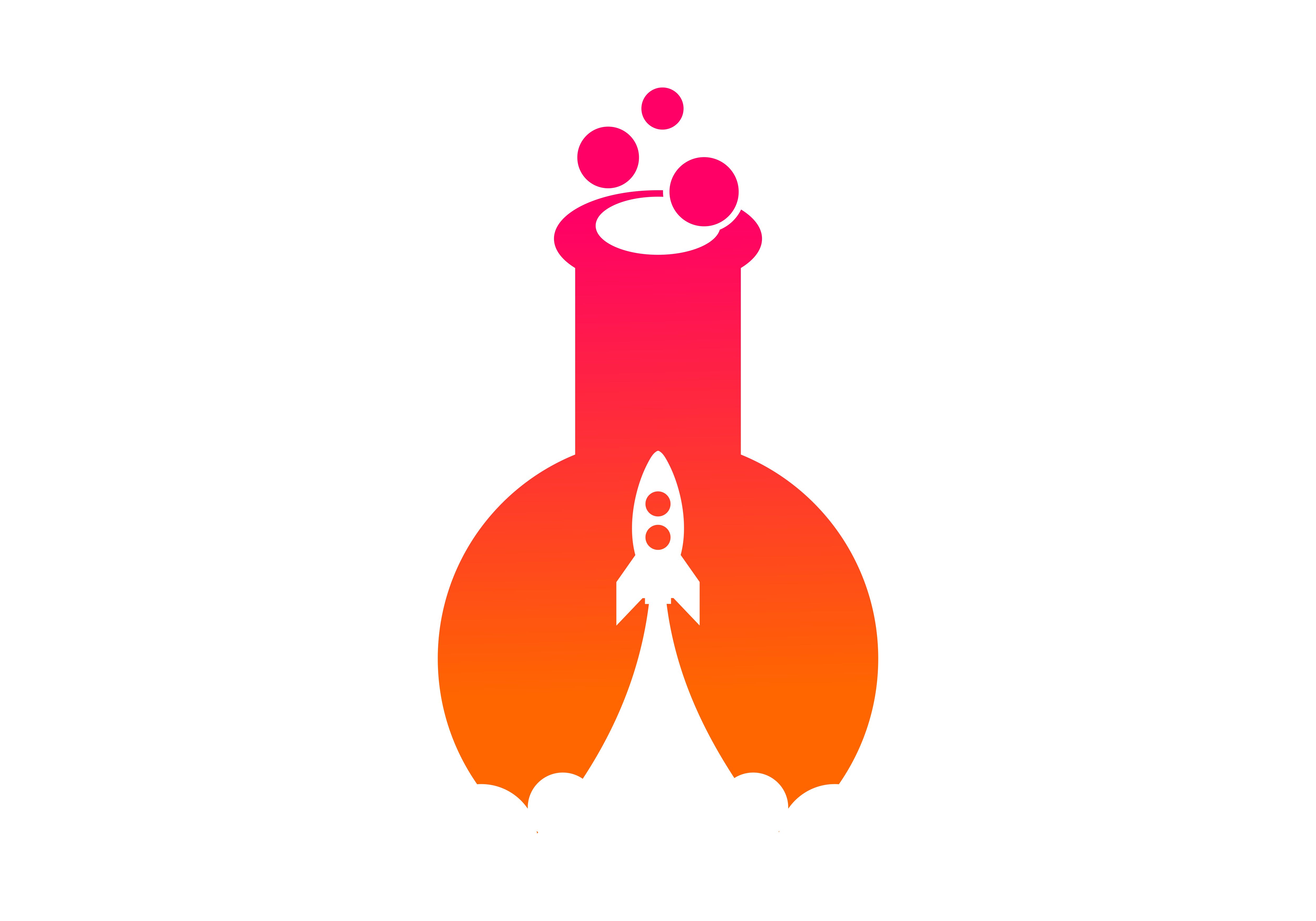 5000x3500 Science Lab With Rocket Logo Vector Graphic