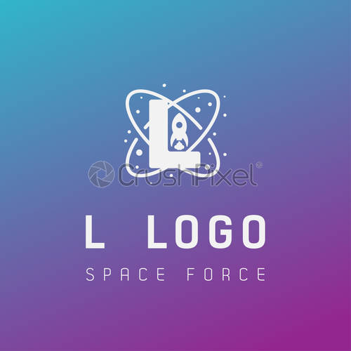 500x500 L Initial Space Force Logo Design Galaxy Rocket Vector In, Stock