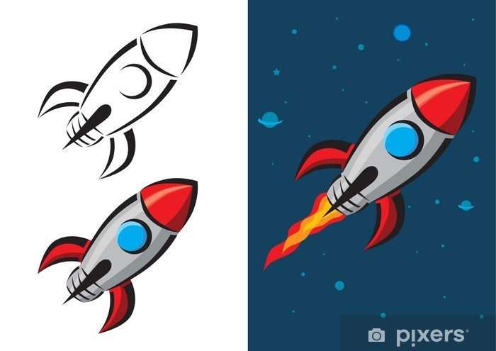 700x495 Rocket Vector Illustration Wardrobe Sticker We Live