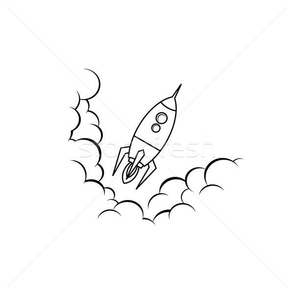 600x600 Space Ship Rocket Vector Vector Illustration