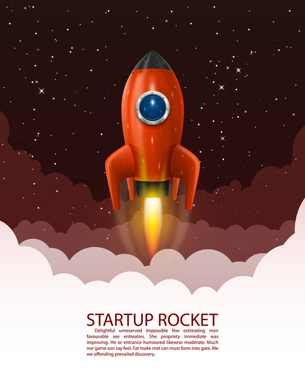 600x750 Startup Rocket Vector Template Free Download